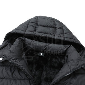 เสื้อแจ็คเก็ตพัฟเฟอร์มีฮู้ดคุณภาพสูงสำหรับฤดูหนาว แบบยูนิเซ็กซ์ ระบายอากาศได้ดี กันลม เป็นมิตรกับสิ่งแวดล้อม สไตล์ลำลอง พร้อมโลโก้ด้านหน้า ปรับแต่งสีและขนาดได้ - Product Image 3