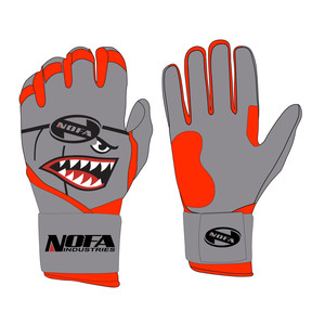 Guantes de Bateo de Cuero NOFA, Negros y Blancos, Acolchados, con Cierre de Hebilla, Ambidiestros, Unisex, para Adultos, Entrenamiento de Béisbol - Product Image 4
