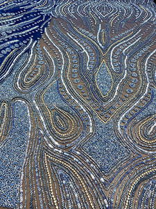 Tela de boda azul de alta moda con cuentas de mano, cristal y lentejuelas, fabricante y proveedor - Product Image 2
