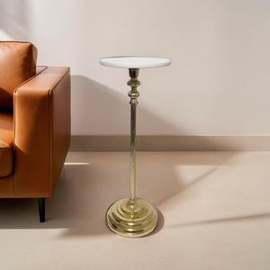 Mesa alta de comedor redonda minimalista moderna Material de aluminio - Product Image 1