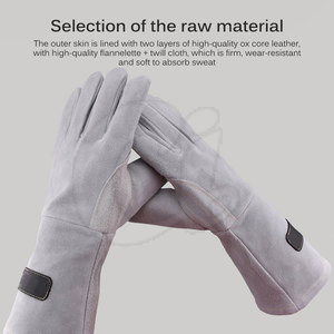 Venta al por mayor de guantes de soldador de cuero hechos profesionalmente buen precio guantes de soldador de cuero de diseño único - Product Image 4