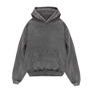Sudaderas de gran tamaño Boxy Faded Distressed Vintage Zip Up Hoodie Custom Print Heavy Basics Cotton Blended Acid Wash Hoodie 2026 - Product Image 2