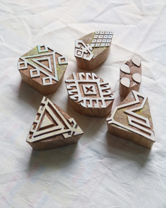 Handmade Sheesham Wood Printing Blocks, Geometric Tribal <b>Stamps</b> Indian Textile Block Fabric, Paper, <b>Hand</b> Palm Stamping - Product Image 2