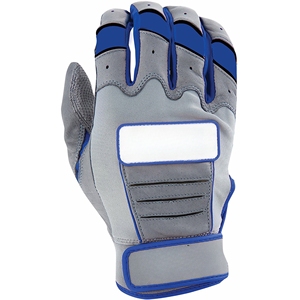Premium Leather Baseball Batting Gloves in White and Grey with Adjustable Wrist Strap for a Custom Fit and Superior <b>Control</b> - Product Image 5