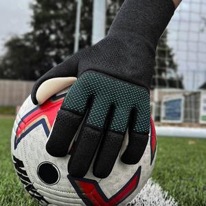 Guantes de portero de fútbol de puño completo tejido de malla negra hechos a medida de alta calidad, venta elástica, apropiados para portero de portero - Product Image 3
