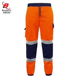 Hi Viz Vis Orange Navy Fleece Jogging Pantalones de chándal Personalizables Poliéster Joggers de trabajo para la seguridad con soporte de logotipo - Product Image 2