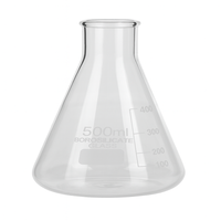 Fiole Erlenmeyer à col étroit MAYALAB en verre borosilicate 3.3 de 500 ml – Équipement de laboratoire pour mélange, chauffage et culture