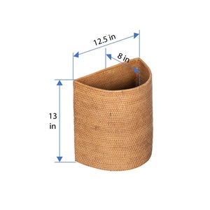 Cesta de almacenamiento semicircular de ratán, cesta de almacenamiento hecha a mano, venta al por mayor, ecológica, hecha en Vietnam - Product Image 3