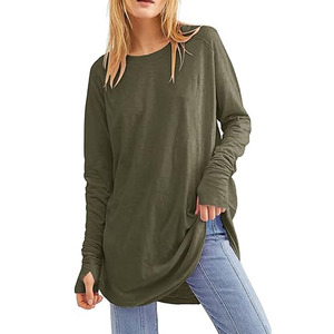 2025 nouvelles femmes à manches longues col rond sweat tunique hauts coupe ample sweats pour les saisons d'hiver et d'automne - Product Image 1