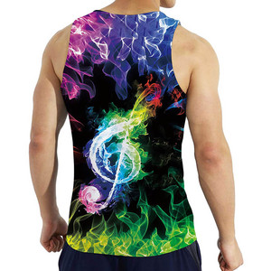 Camiseta sin mangas de diseño personalizado XL para hombre, algodón de secado rápido de alta calidad, tejido transpirable, estampado por sublimación, uso informal en el gimnasio, venta al por mayor - Product Image 3