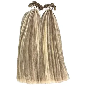 Натуральные Прямые Цветные волосы для наращивания с плоским наконечником из натуральных волос из Вьетнама, Европы, роскошные волосы