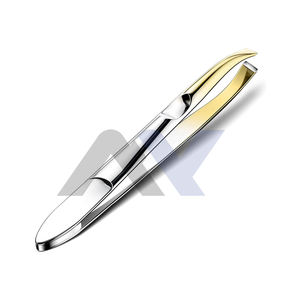 Pinzas de precisión profesional para cejas para mujeres y hombres, pinzas de depilación inclinadas de acero inoxidable, desplumador de oro A - Product Image 1