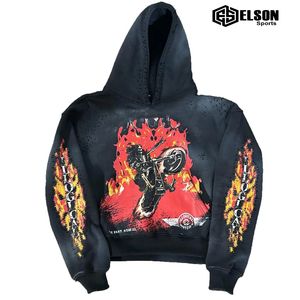 Pull-over de grande taille à impression graphique, sweat à capuche pour homme, poids lourd, surdimensionné, sweats à capuche personnalisés pour hommes, streetwear - Product Image 6