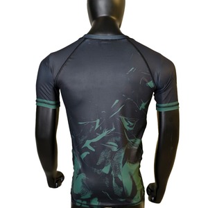 Personalizado al por mayor de manga corta Rash Guard Surf Swim Training UPF 50 + MMA BJJ Jiujitsu ropa deportiva de compresión frontal transpirable - Product Image 2