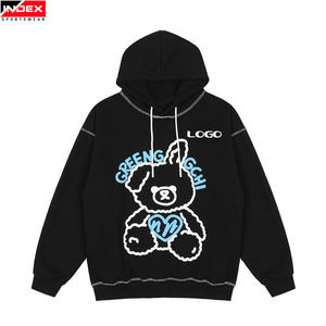 Pakistán hizo 100% algodón polar transpirable moda Color contraste Puff impreso sudaderas con capucha hombres invierno con capucha venta al por mayor precio bajo - Product Image 2