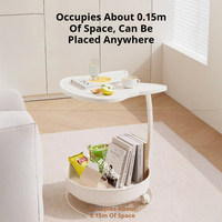 Table d'appoint mobile à double rangement, gain de place, design roulant pour salon, chambre à coucher, table de canapé