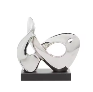 Sculpture faite à la main en métal poli thème de maison Sculpture en métal décorative pour l'utilisation de décor de table de salon à la maison - Product Image 3