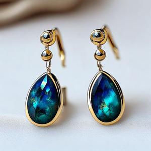 ต่างหูเงินสเตอร์ลิงพร้อมตะขอเกี่ยวต่างหูชุบทอง18K สำหรับเป็นของขวัญ925 - Product Image 3