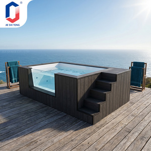 Above Ground Fiberglass Container <b>Pool</b> Factory Pre-installed Pipes & Galvanized Steel <b>Frame</b> for Backyard Family Swimming <b>pool</b> - Product Image 1
