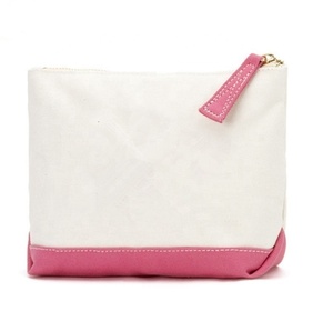 Custom Logo Small for Pink Cotton Makeup <b>Bag</b> Fashionable Plain Recycled <b>Black</b> <b>Canvas</b> Cosmetic <b>Bag</b> with Gold Zipper - Product Image 1