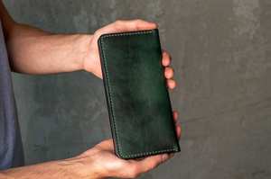 Porte-cartes en cuir pour femmes de grande capacité Portefeuille à la mode Porte-cartes en cuir à double fermeture éclair LWM-0030 - Product Image 6