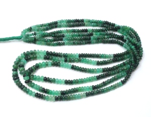 Perles en forme de rondelle lisse ombré émeraude perles de pierres précieuses émeraude naturelle 2X3MM longueur est 14''Inches perles de fabrication de bijoux - Product Image 6