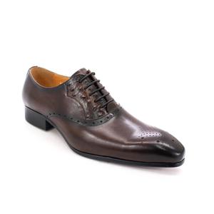Chaussures Oxford classiques en cuir pour hommes, chaussures habillées formelles lisses et polies, semelle antidérapante pour le bureau, les réunions d'affaires, les mariages - Product Image 1
