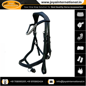 Bride rembourrée souple de cheval équestre de luxe avec cristaux de roche Lumière équestre azur bride en cuir anatomique Portable - Product Image 6