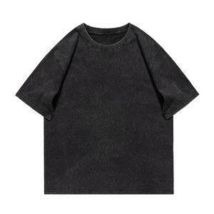 Venta al por mayor 100% algodón 360 gramos de peso pesado de gran tamaño Vintage camiseta y conjunto corto para hombres logotipo personalizado para el verano - Product Image 2