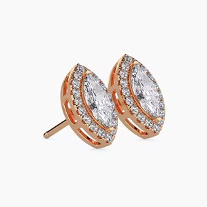 Joyería de oreja elegante con diseño de diamantes de hoja perenne Anillos finos clásicos para mujeres casadas y niñas para siempre para fiestas de bodas - Product Image 5