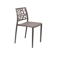 Chaise CUBICARA en polypropylène gris tourterelle moderne de Ws Design, modèle 859, pour cuisine et restaurant, confortable et élégante