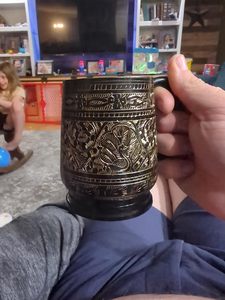 Tazas de mula de Moscú bellamente grabadas, vasos de cerveza de latón macizo puro Diseñados en estilo Stein sin forro - Product Image 5