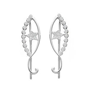 Unique Design Star CZ <b>Ear</b> <b>cuff</b> Turkish Wholesale Handcrafted 925 Sterling Silver Jewelry - Product Image 2