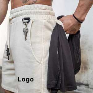 Pantalones cortos deportivos musculares de 5 pulgadas para hombre, logotipo personalizado de talla grande, algodón, transpirable, estilo informal, para gimnasio, correr, entrenamiento - Product Image 5