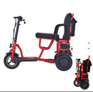 TOP 48V 700W Dual Motor plegable triciclo eléctrico batería de litio negra Pedicab 42x22x33 pulgadas modelo - Product Image 1