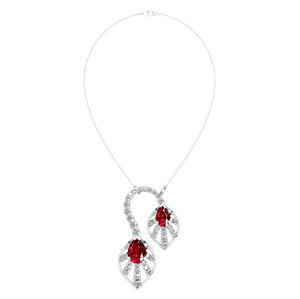 Synthetic <b>Ruby</b> Pear-Cut Moissanite Drop Pendant 950 Platinum 16-Inch <b>Necklace</b> Fine Jewelry for Women Bulk Buy - Product Image 1