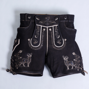 Pantalon en cuir traditionnel bavarois Lederhosen avec short Lederhosen personnalisé en cuir fendu de vache - Product Image 6