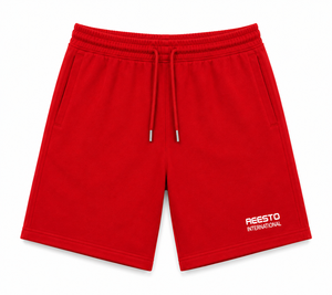 Customized logo Wholesale Design Cotton French Terry <b>red</b> Streetwear regular fit <b>Men's</b> running <b>Shorts</b> - Product Image 1