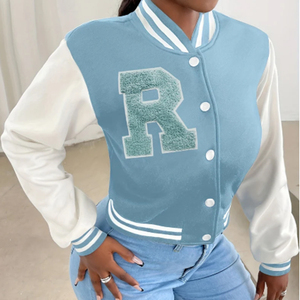 Chaqueta de Béisbol Bordada en Chenilla de Lana con Logotipo Personalizado, Diseño Varsity Vintage de Alta Calidad para Hombre, Patrón Invernal - Product Image 1