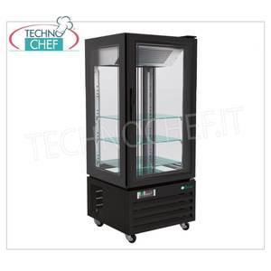 Équipement de réfrigération pour cuisine commerciale, vitrine ventilée 4 côtés, plage de température +2/+8°C, capacité 280 L, réfrigérée - Product Image 1
