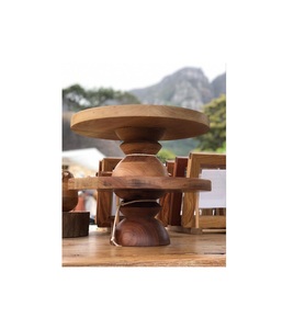 <b>Vintage</b> style wooden <b>cake</b> <b>stand</b> with wide display surface and sturdy base for cupcakes <b>cakes</b> and pastries on any occasion - Product Image 1