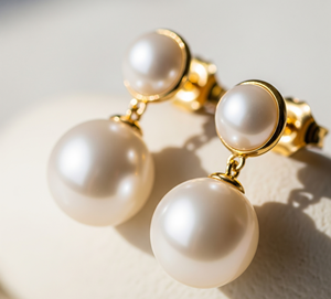 Pendientes colgantes de plata de ley 925 hechos a mano, piedras de cristal curativas étnicas naturales de alta calidad, forma de bola, moda de agua dulce - Product Image 1