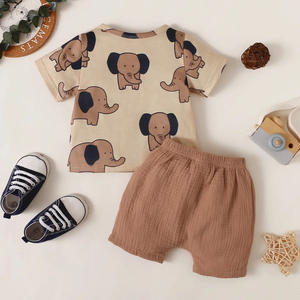 <strong>Boys</strong> Suit Cartoon Animal Shorts &amp; Short Sleeves T-shirt Two-piece <strong>Boys</strong> <strong>Clothing</strong> Sets Years Wholesale Children's <strong>Clothing</strong> Factory - Product Image 3