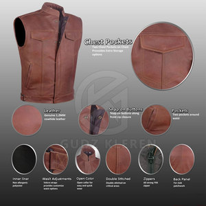 Chaleco de cuero transpirable para hombre cálido de invierno, ropa informal, precio razonable, Chaleco de cuero para hombre a la venta - Product Image 5