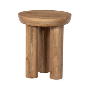Table basse ronde moderne en bois de manguier Mobilier de maison à hauteur portable et réglable avec rangement en bois Caractéristique décorative - Product Image 2