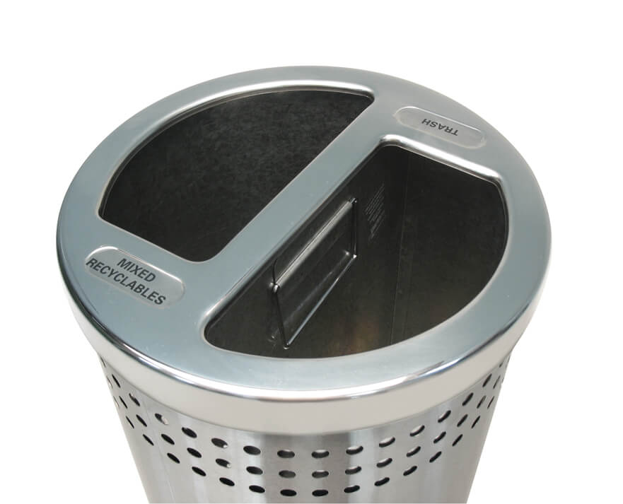 Upscale Look Recycling Bins Stainless Steel Trash Can Concise Style Litter Bin for Downtown