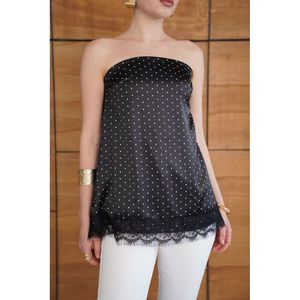 Bustier en satin à pois avec détails en dentelle - [object Object] - Product Image 4