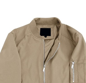 แจ็กเก็ตบอมเบอร์สำหรับผู้ชายสีดำย้อมสีน้ำตาลอ่อนกันลมสำหรับฤดูหนาว - Product Image 6