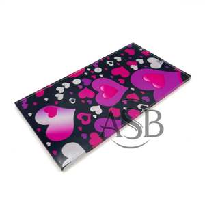 Black Hot Pink Heart Lash Tiles <b>Valentine</b> Special Beauty Acrylic Customised Logo Printing Lightweight OEM Service - Product Image 1