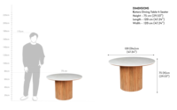 Mesa de Comedor Moderna de Lujo de Alta Calidad, Madera Sólida con Cubierta de Mármol, Portátil, para Uso en Hoteles y Casas de Campo, Mueble Elegante, Resistente y Duradero